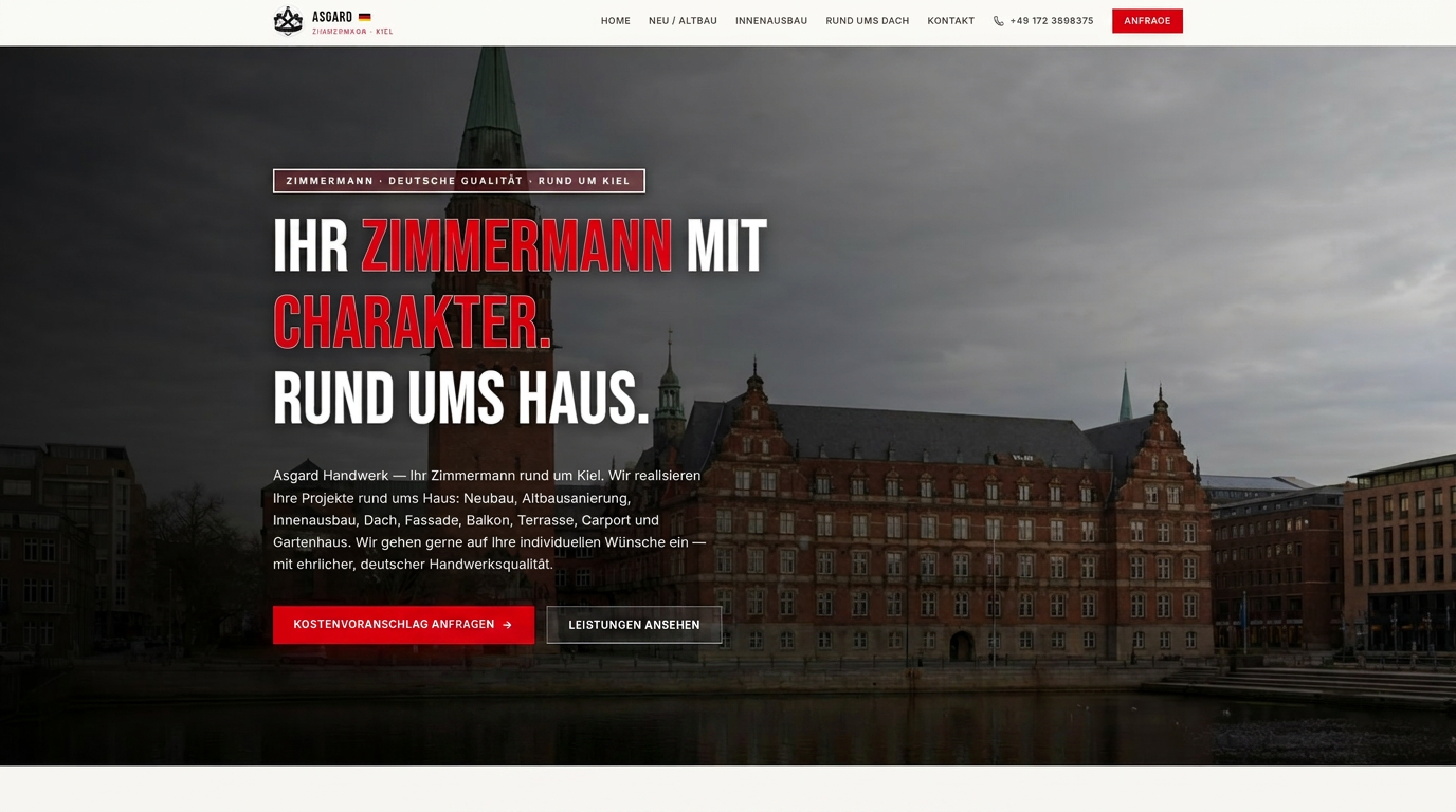 Vorschau der Website Asgard Handwerk