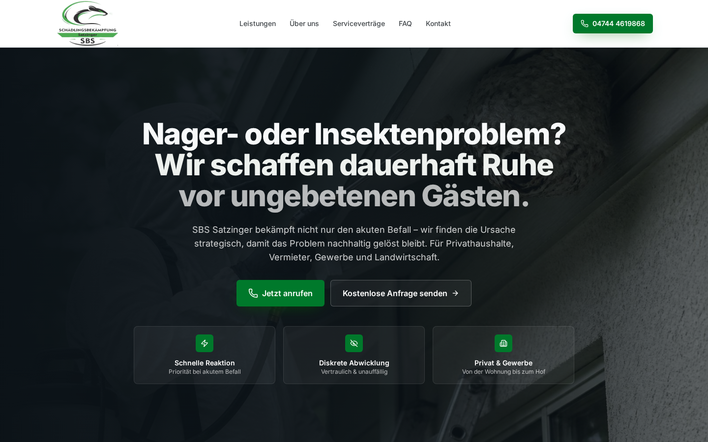 Vorschau der Website SBS Satzinger