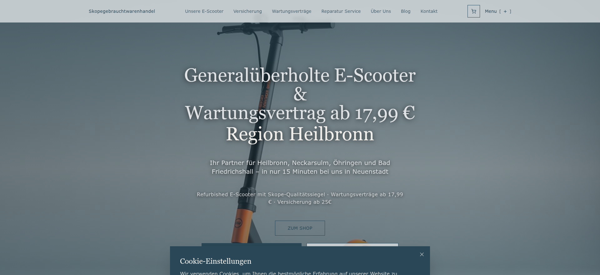 Vorschau der Website Skope Gebrauchtwarenhandel