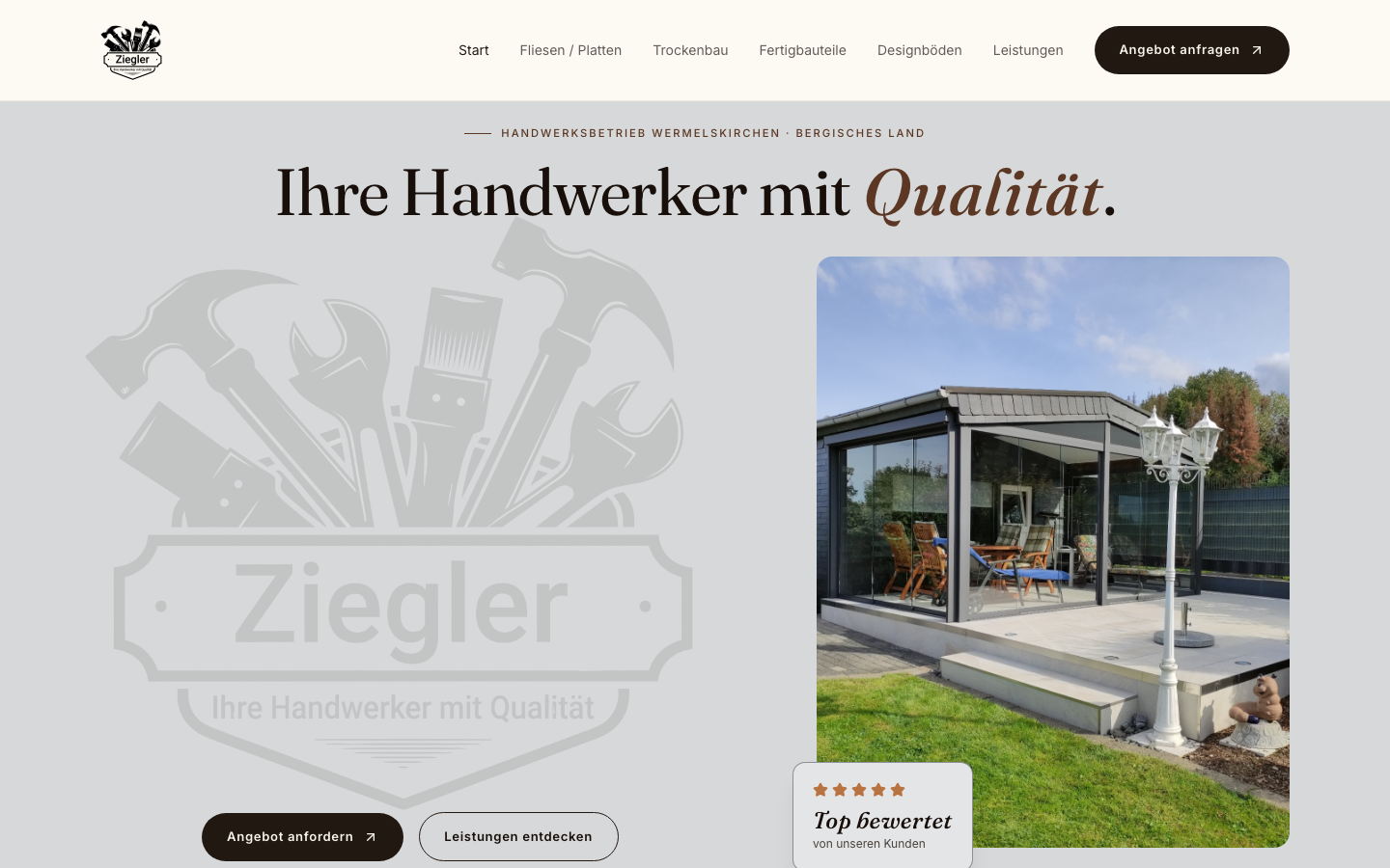 Vorschau der Website Ziegler – Ihre Handwerker mit Qualität